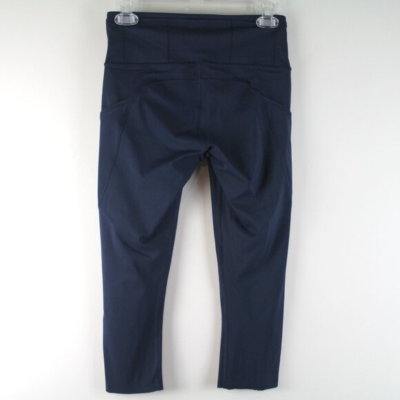 Lululemon Fast Free Crop II Nulux 19" True Navy Blue Cropped Leggings 6 - Picture 4 of 5